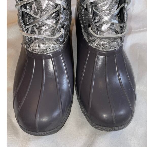 Sperry Women's Saltwater Seasonal Rain Boot in Silver Leopard - Women's Size 8.5 - Picture 3 of 12